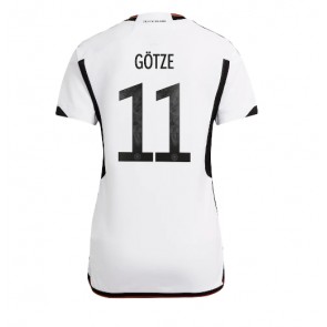 Tyskland Mario Gotze #11 kläder Kvinnor VM 2022 Hemmatröja Kortärmad